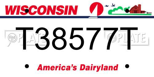 T38577T Wisconsin License Plate