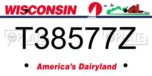 T38577Z Wisconsin License Plate