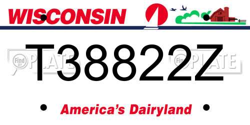 T38822Z Wisconsin License Plate