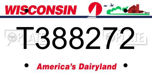 T388272 Wisconsin License Plate