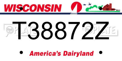 T38872Z Wisconsin License Plate