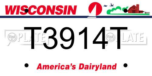 T3914T Wisconsin License Plate