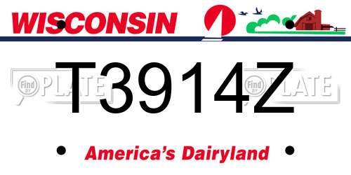 T3914Z Wisconsin License Plate