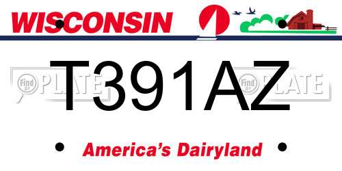 T391AZ Wisconsin License Plate