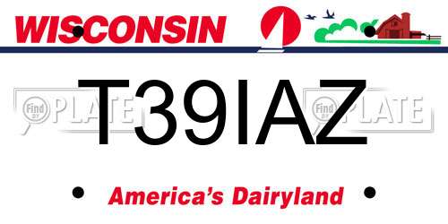 T39IAZ Wisconsin License Plate