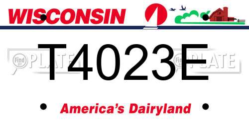 T4023E Wisconsin License Plate