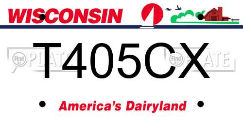 T405CX Wisconsin License Plate