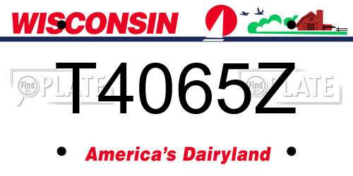 T4065Z Wisconsin License Plate