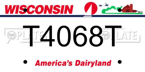T4068T Wisconsin License Plate