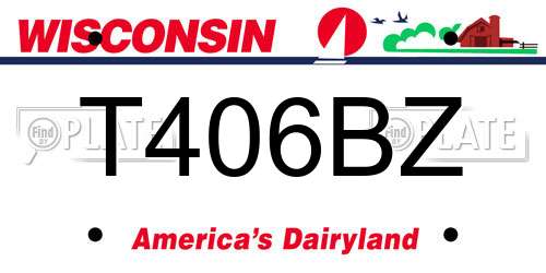 T406BZ Wisconsin License Plate