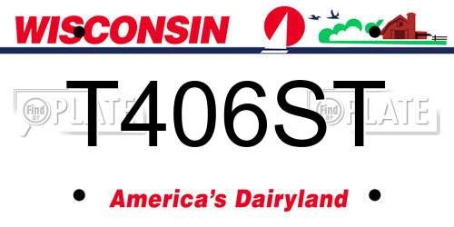 T406ST Wisconsin License Plate