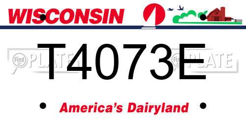 T4073E Wisconsin License Plate
