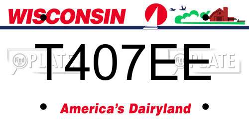T407EE Wisconsin License Plate