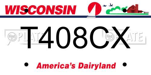 T408CX Wisconsin License Plate