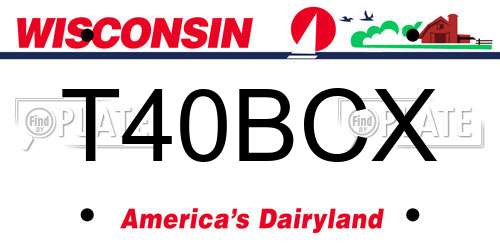 T40BCX Wisconsin License Plate
