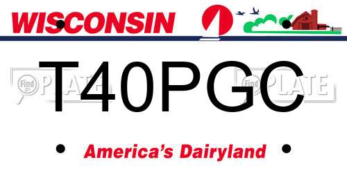 T40PGC Wisconsin License Plate