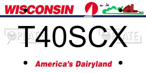 T40SCX Wisconsin License Plate