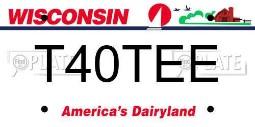 T40TEE Wisconsin License Plate