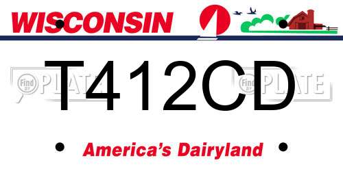 T412CD Wisconsin License Plate