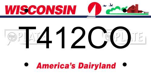 T412CO Wisconsin License Plate