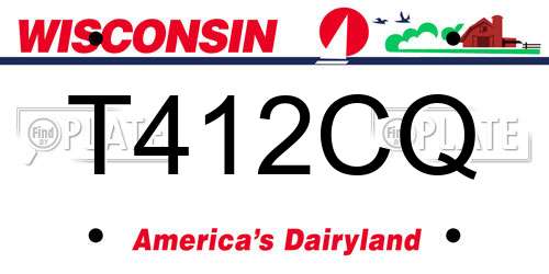 T412CQ Wisconsin License Plate