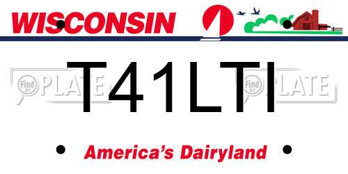 T41LTI Wisconsin License Plate