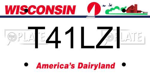 T41LZI Wisconsin License Plate