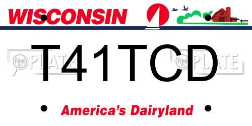 T41TCD Wisconsin License Plate