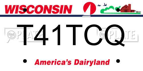 T41TCQ Wisconsin License Plate