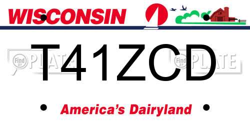 T41ZCD Wisconsin License Plate