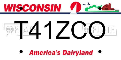 T41ZCO Wisconsin License Plate