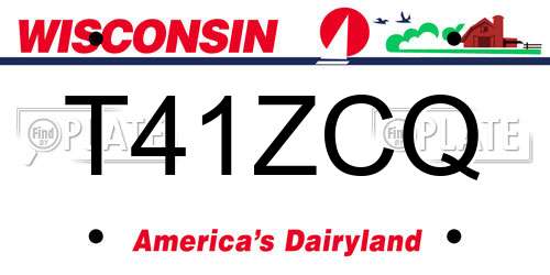 T41ZCQ Wisconsin License Plate