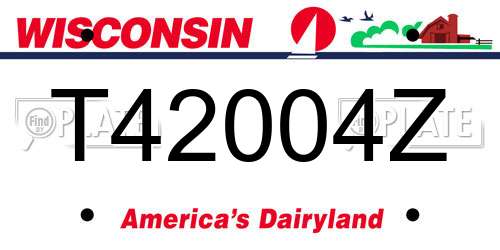 T42004Z Wisconsin License Plate