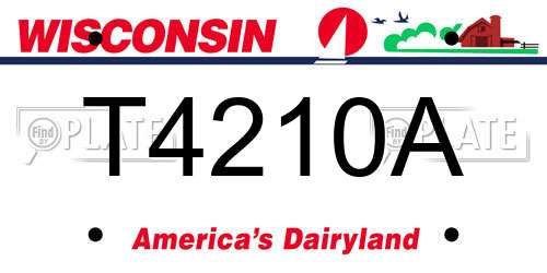 T4210A Wisconsin License Plate