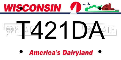 T421DA Wisconsin License Plate