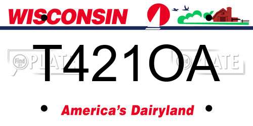T421OA Wisconsin License Plate