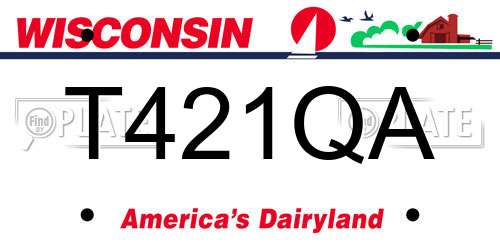 T421QA Wisconsin License Plate