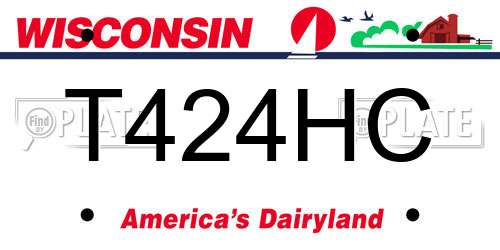 T424HC Wisconsin License Plate