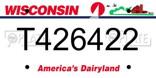 T426422 Wisconsin License Plate