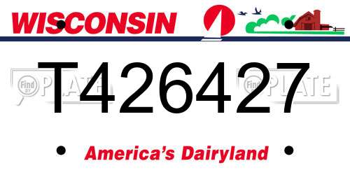 T426427 Wisconsin License Plate