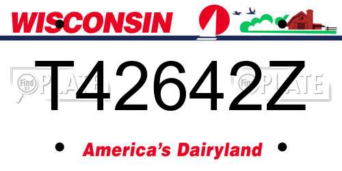 T42642Z Wisconsin License Plate