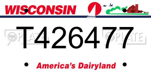 T426477 Wisconsin License Plate