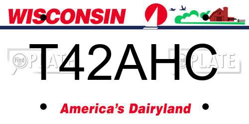 T42AHC Wisconsin License Plate