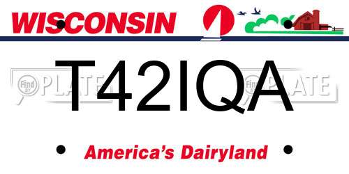 T42IQA Wisconsin License Plate