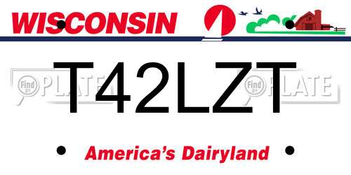 T42LZT Wisconsin License Plate