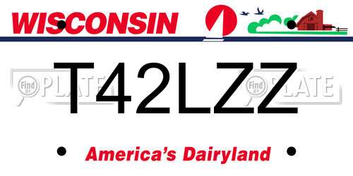 T42LZZ Wisconsin License Plate
