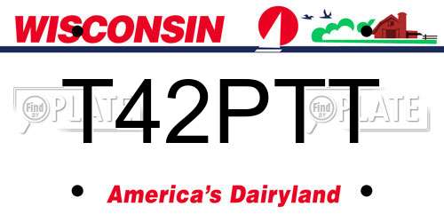 T42PTT Wisconsin License Plate