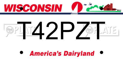 T42PZT Wisconsin License Plate
