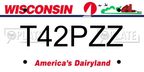 T42PZZ Wisconsin License Plate