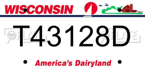 T43128D Wisconsin License Plate